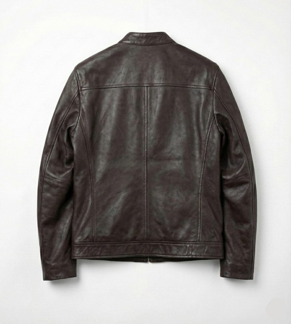 Men’s Classic Brown Leather Jacket – Vintage Finish