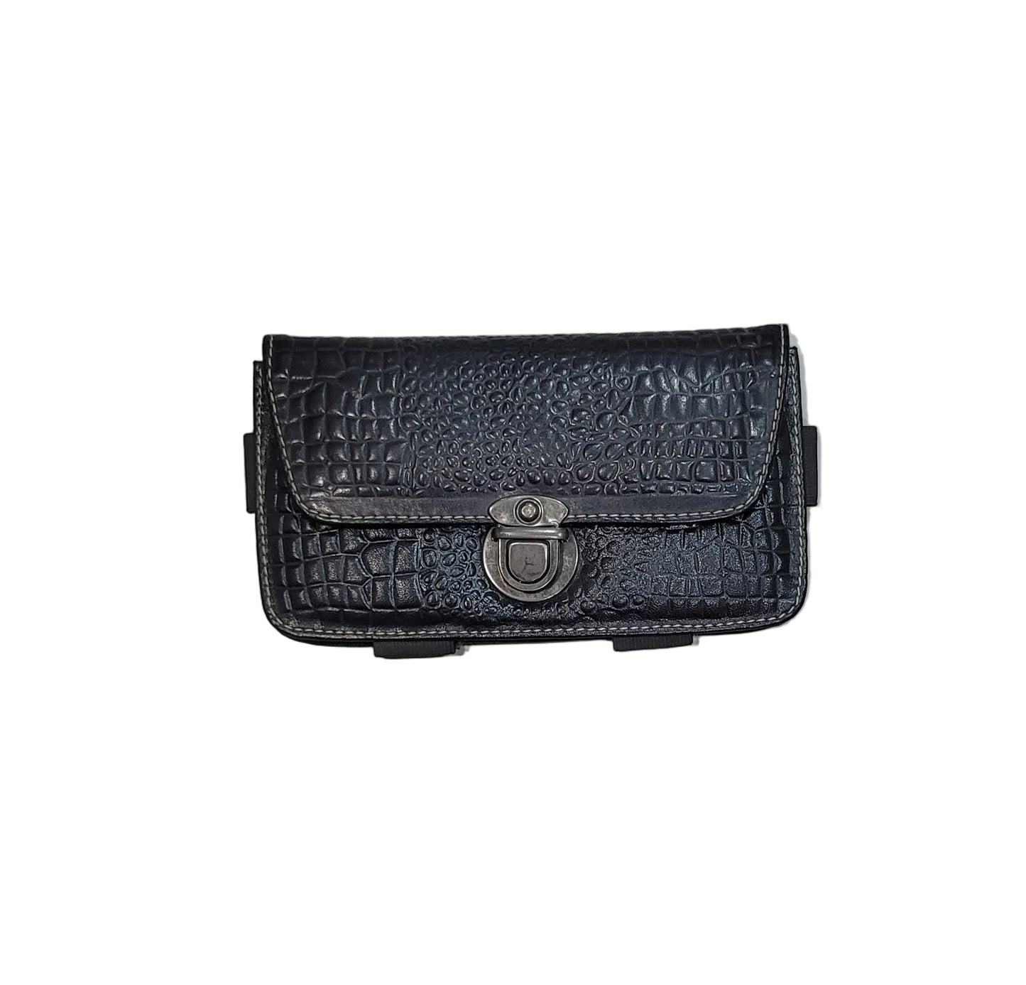 Brown Croc-Embossed Leather Sling Bag