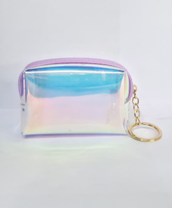 Transparent Mini Zip Pouch with Decorative Detail