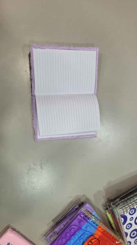 Fluffy Unicorn Notebook – Soft Plush Cover with Ruled Pages