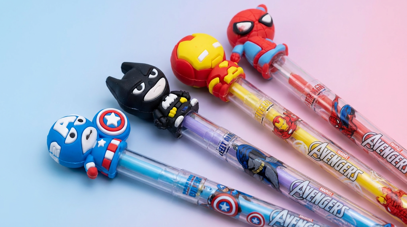 Superhero-Style Cartoon Pen Pencil – Fun Writing with Action Power