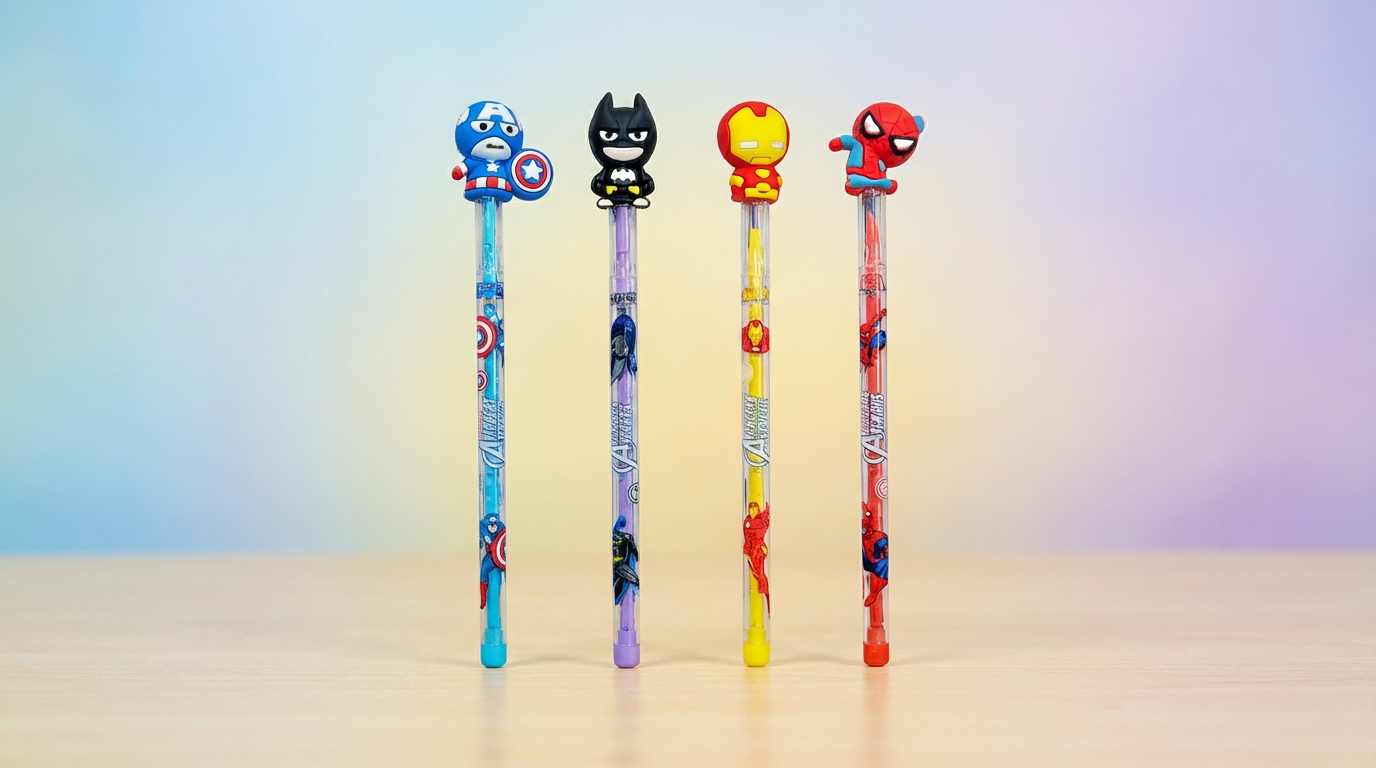 Superhero-Style Cartoon Pen Pencil – Fun Writing with Action Power