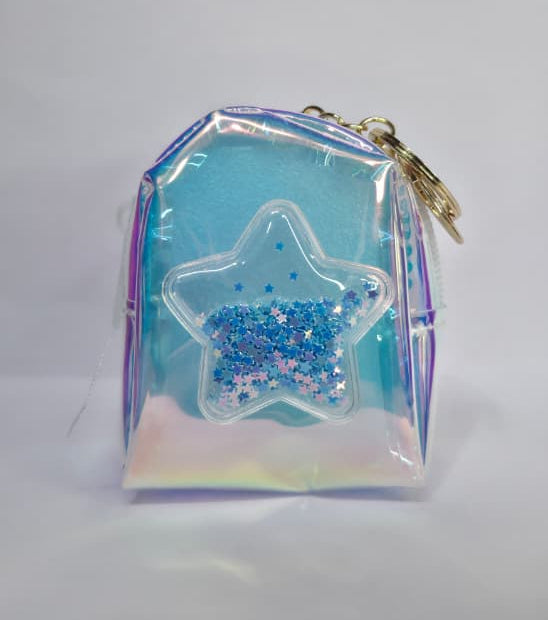 Transparent Mini Zip Pouch with Decorative Detail