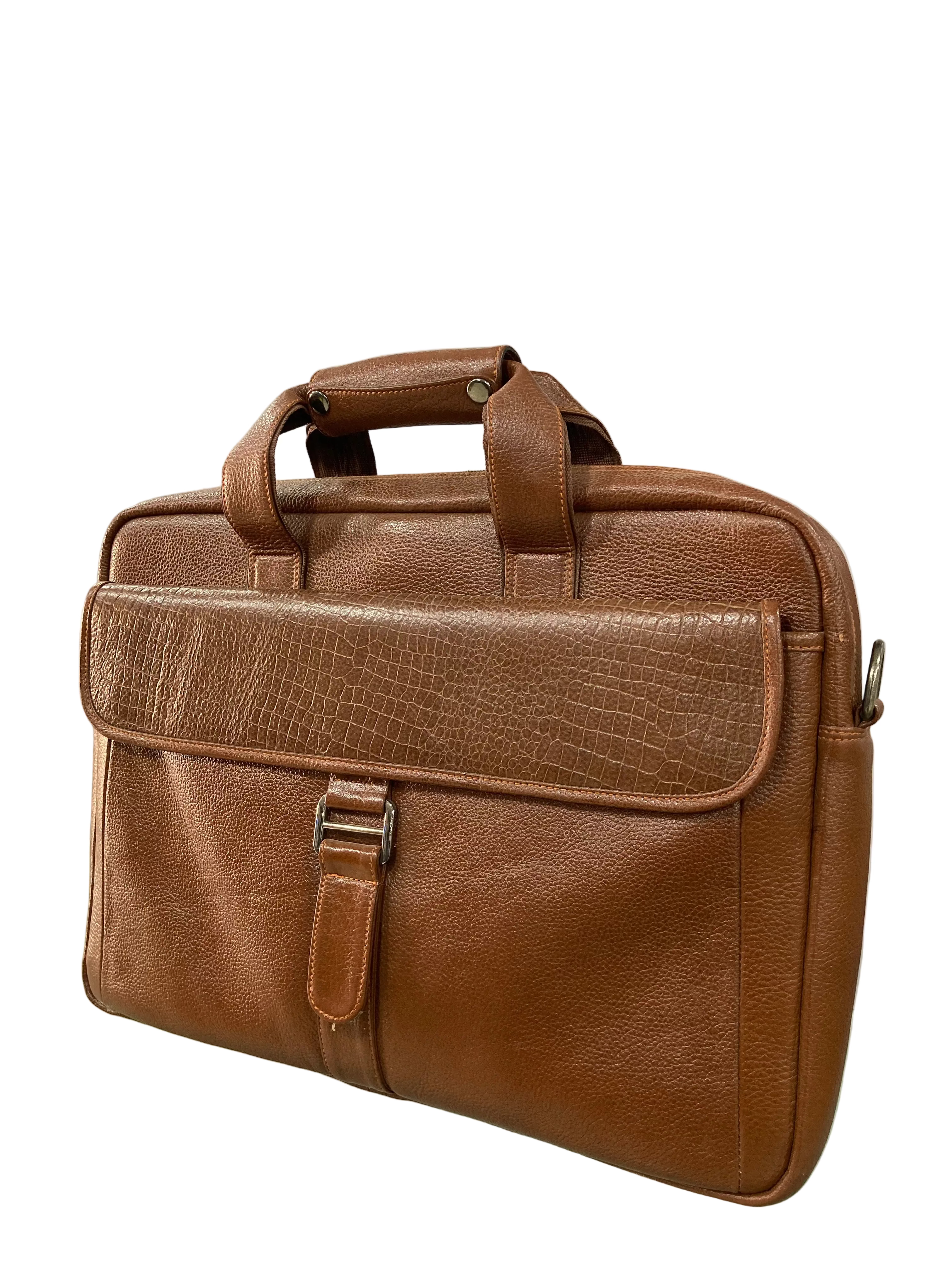 Heritage Brown Leather Laptop Briefcase