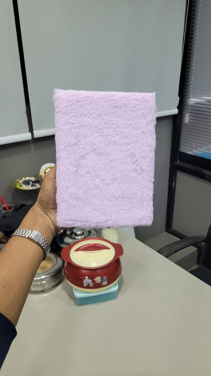 Fluffy Unicorn Notebook – Soft Plush Cover with Ruled Pages