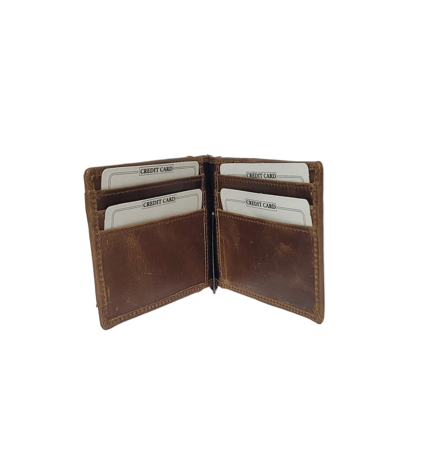 Slim Genuine Leather Bi-Fold Card Wallet