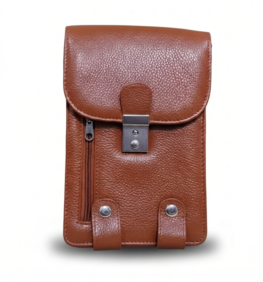 Brown Leather Mini Sling Bag