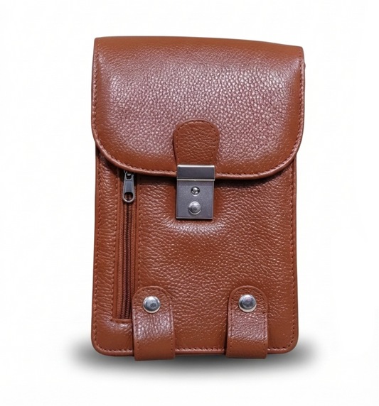 Brown Leather Mini Sling Bag