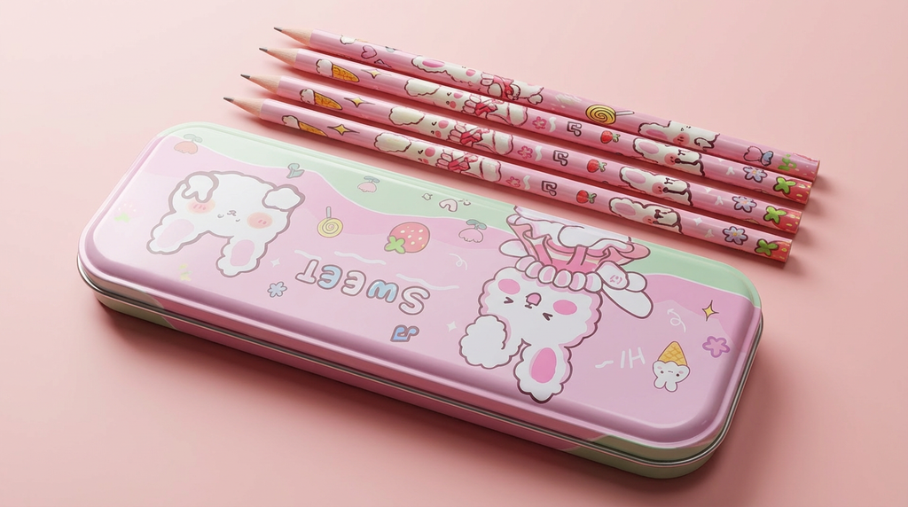 Kids Cute Pencil Box Stationery Set