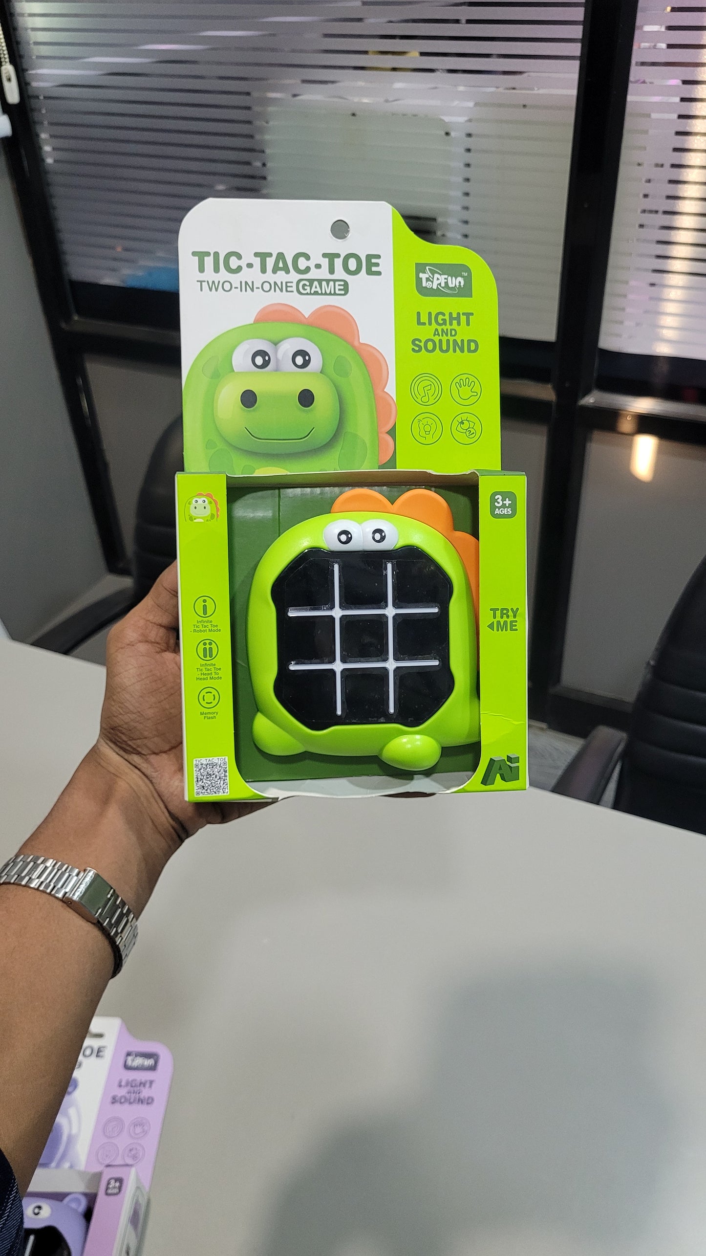 Dino Tic-Tac-Toe Game with Lights & Sound – 2-in-1 Fun Play