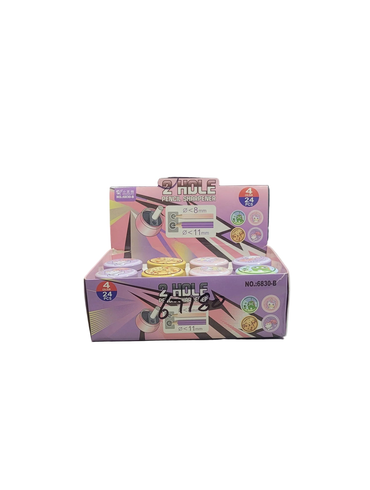 Cute Cartoon 2-Hole Pencil Sharpener – Dual Size with Storage Box