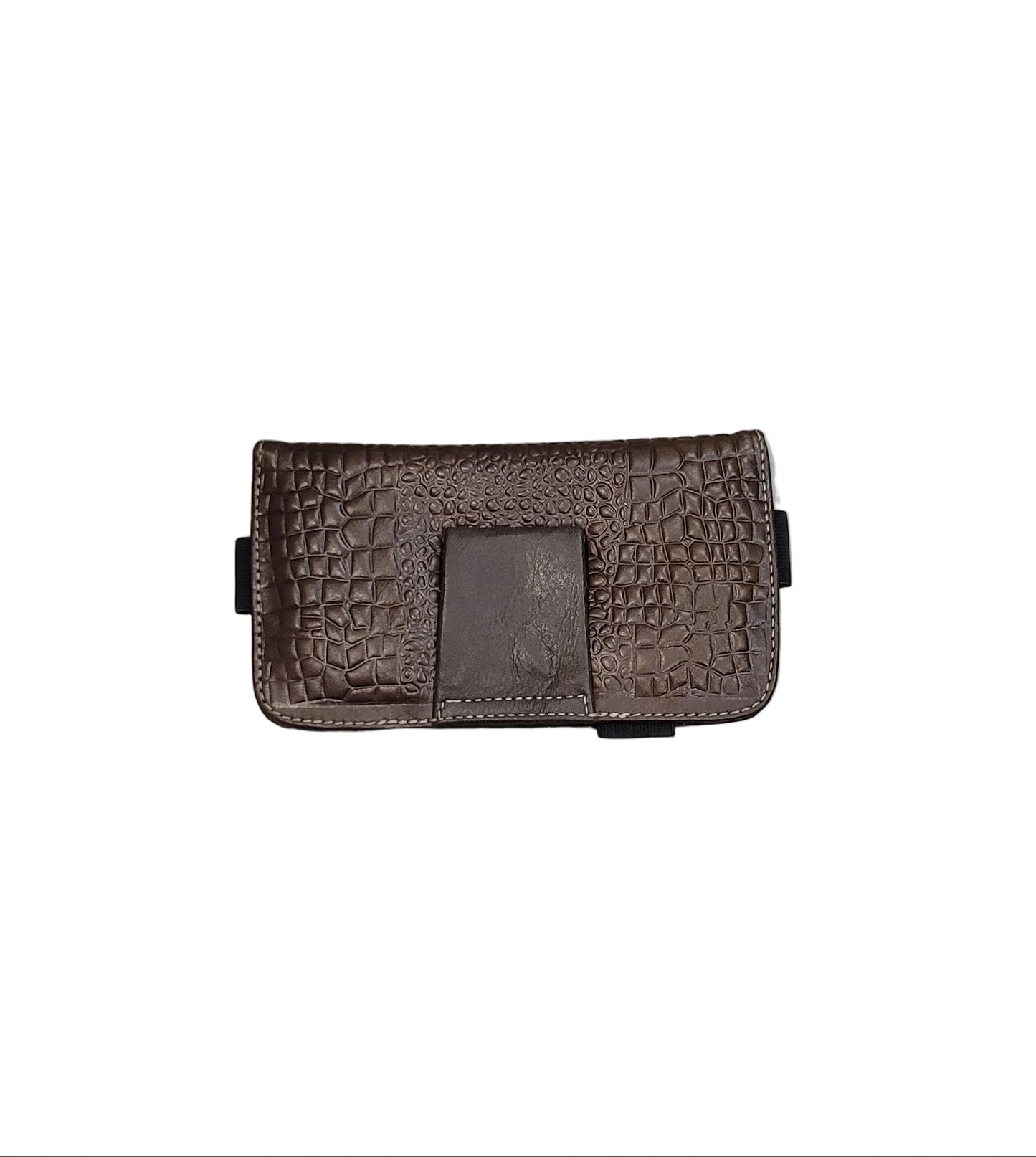 Brown Croc-Embossed Leather Sling Bag