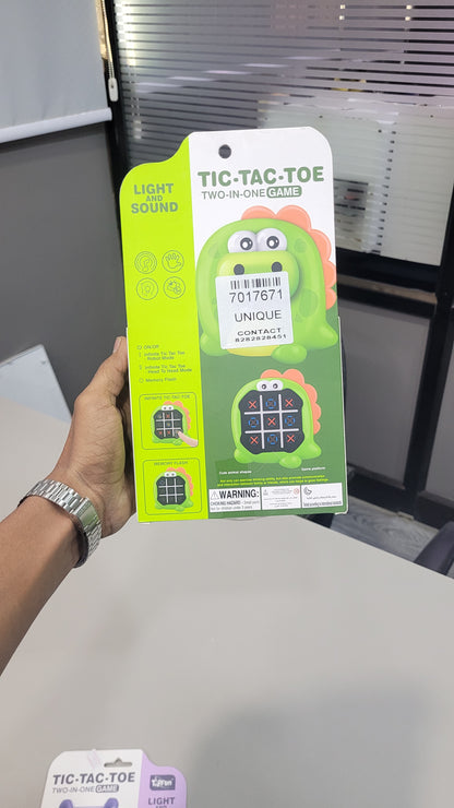 Dino Tic-Tac-Toe Game with Lights & Sound – 2-in-1 Fun Play