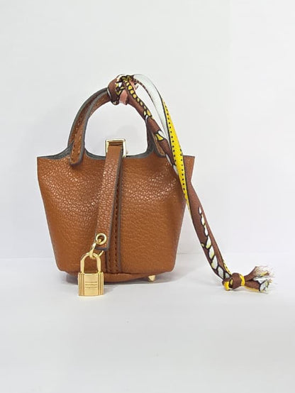Luxury Mini Bucket Handbag with Lock Detail