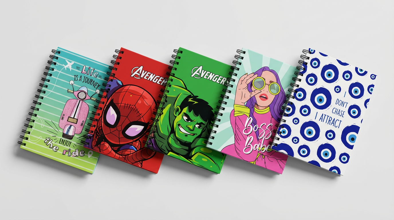 Premium Spiral Notebook – Aesthetic & Trendy Cover Designs