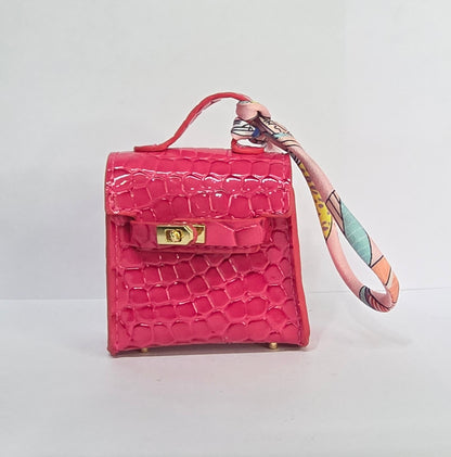 Croc-Texture Luxury Mini Statement Bag