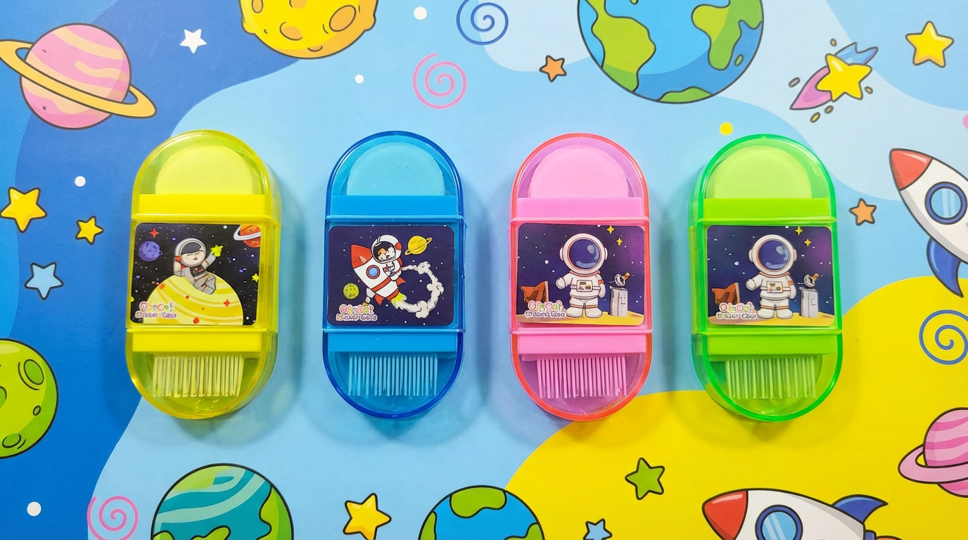 Astronaut Sharpener & Eraser – Space Theme Kids Stationery