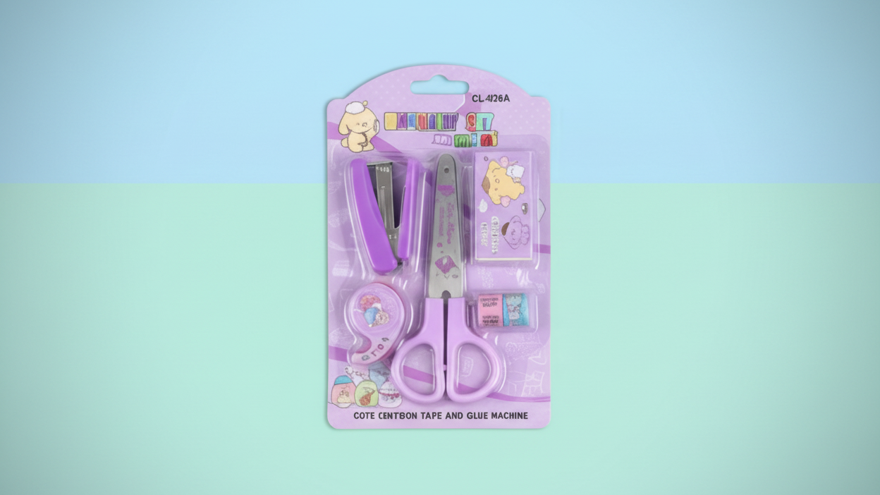 Cute DIY Mini Stationery Kit – Cartoon Craft Set for Kids