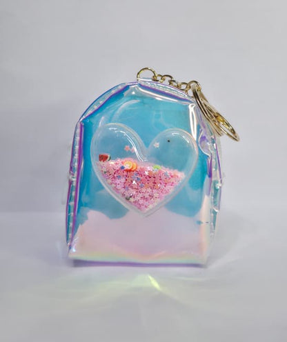 Transparent Mini Zip Pouch with Decorative Detail
