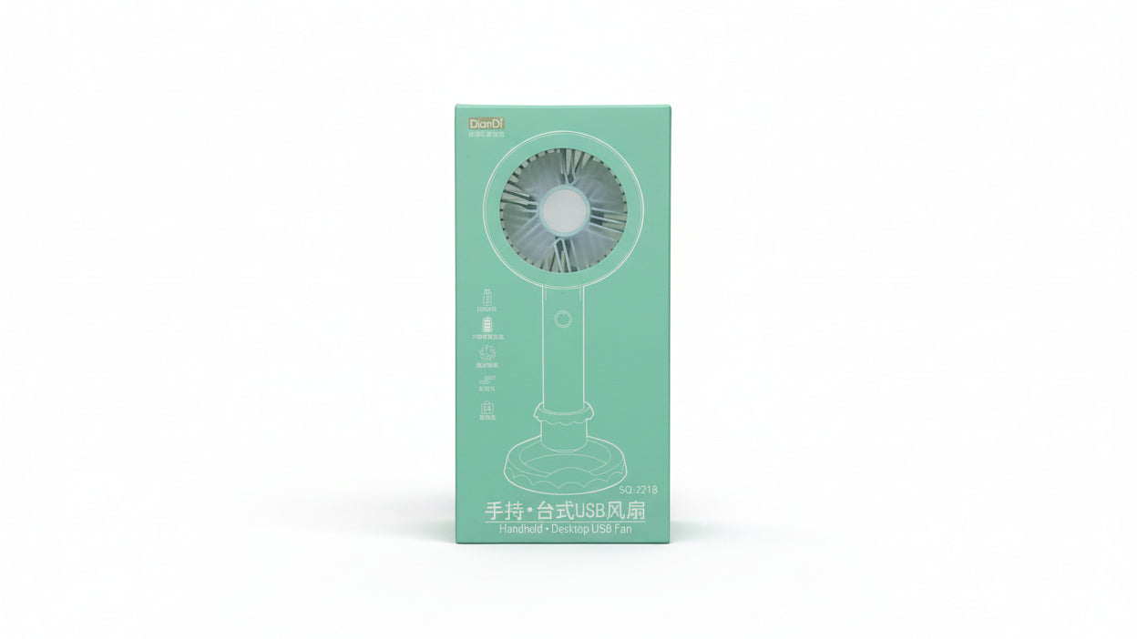 2-in-1 Portable Handheld & Desktop USB Fan