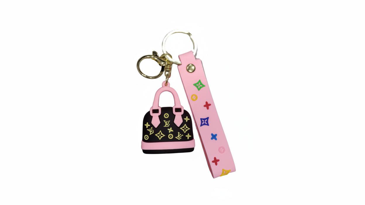 Cute Cartoon Character Keychain with Strap