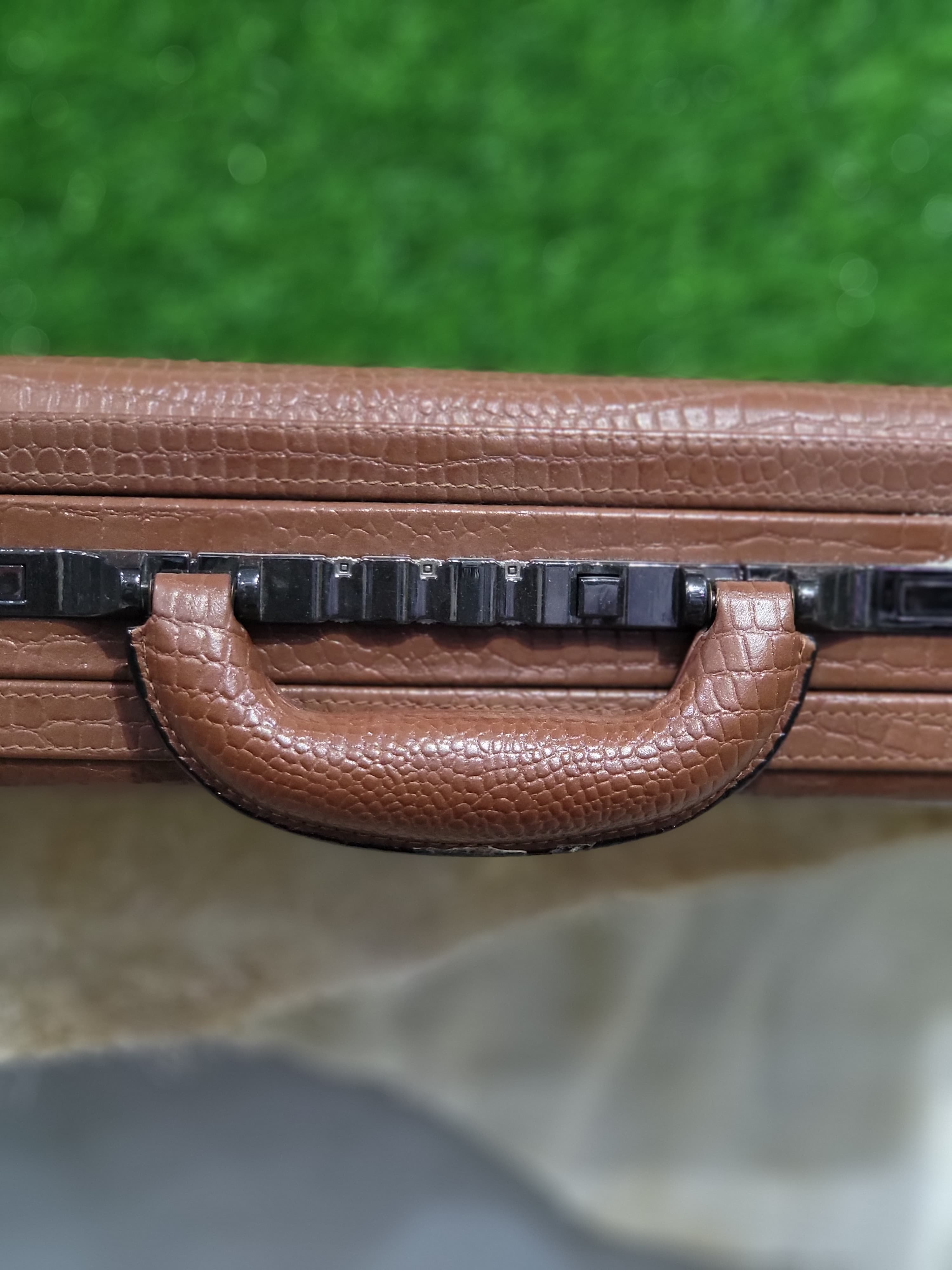 Brown Croc Finish Leather Briefcase
