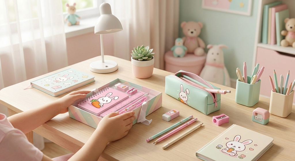 Kids Cute Pencil Box Stationery Set