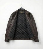 Men’s Classic Brown Leather Jacket – Vintage Finish