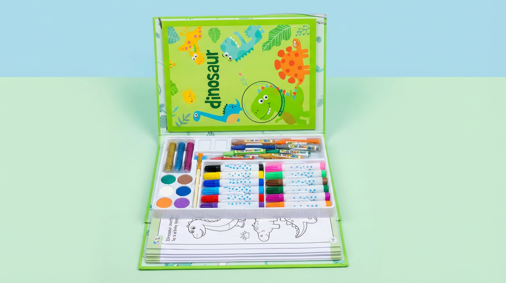 Kids Art & Colouring Kit – Space Man / Dinosaur Theme