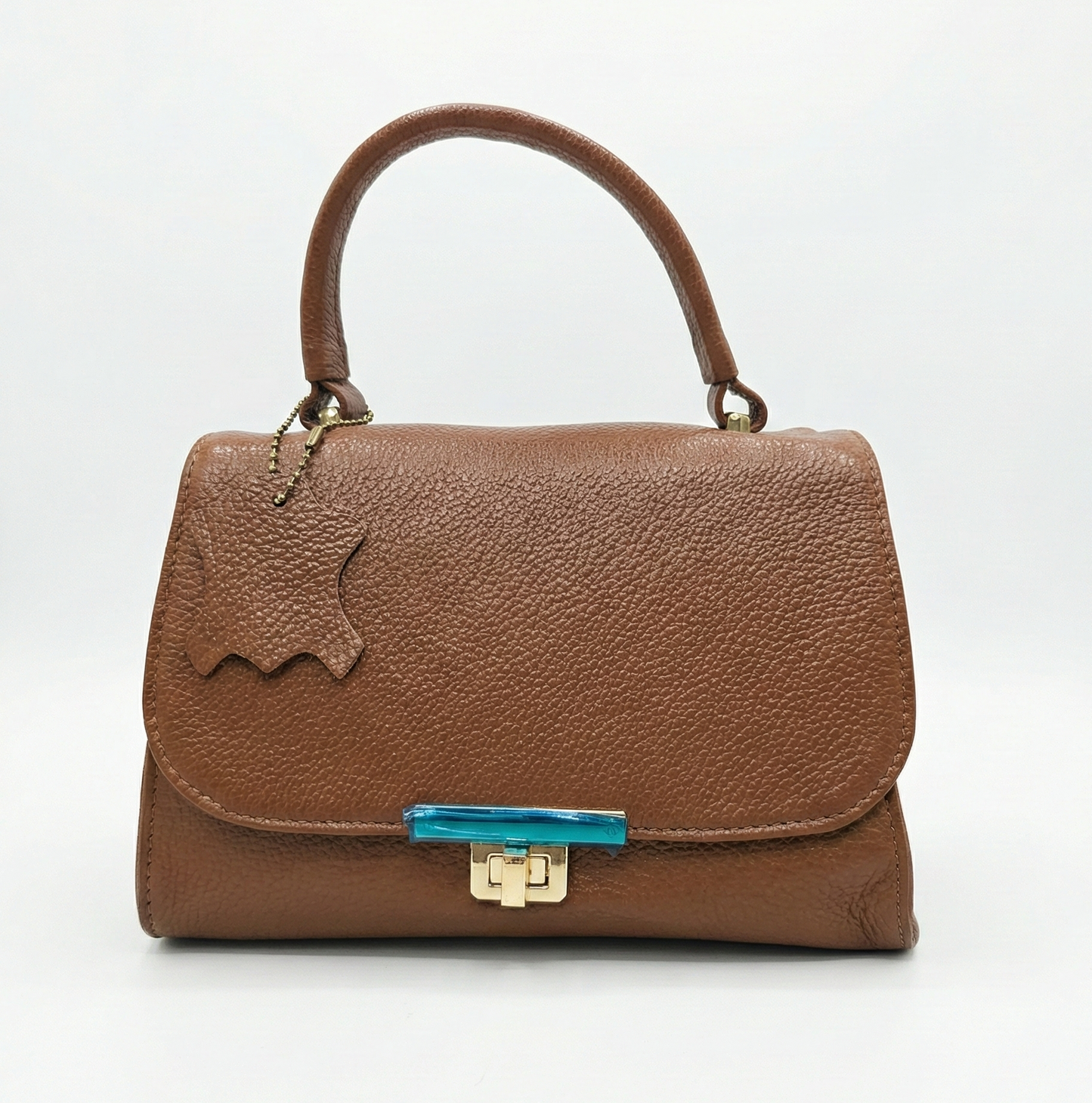 Classic Structured Leather Top-Handle Satchel – Brown