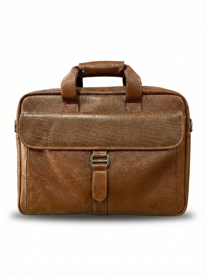 Heritage Brown Leather Laptop Briefcase