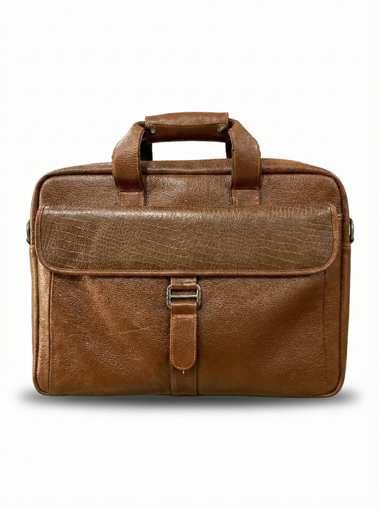 Heritage Brown Leather Laptop Briefcase