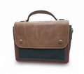Vintage Two-Tone Leather Messenger Bag – Handcrafted Classic Satchel
