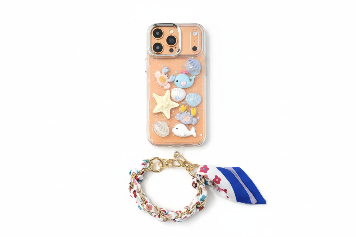 Premium Fabric Chain Phone Wrist Strap