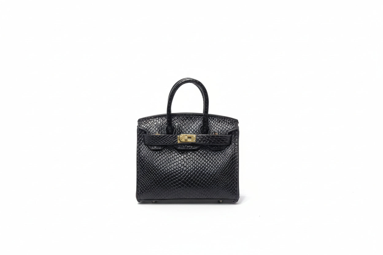Textured Luxury Mini Top-Handle Handbag