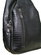 Urban Luxe Textured Leather Crossbody – Black