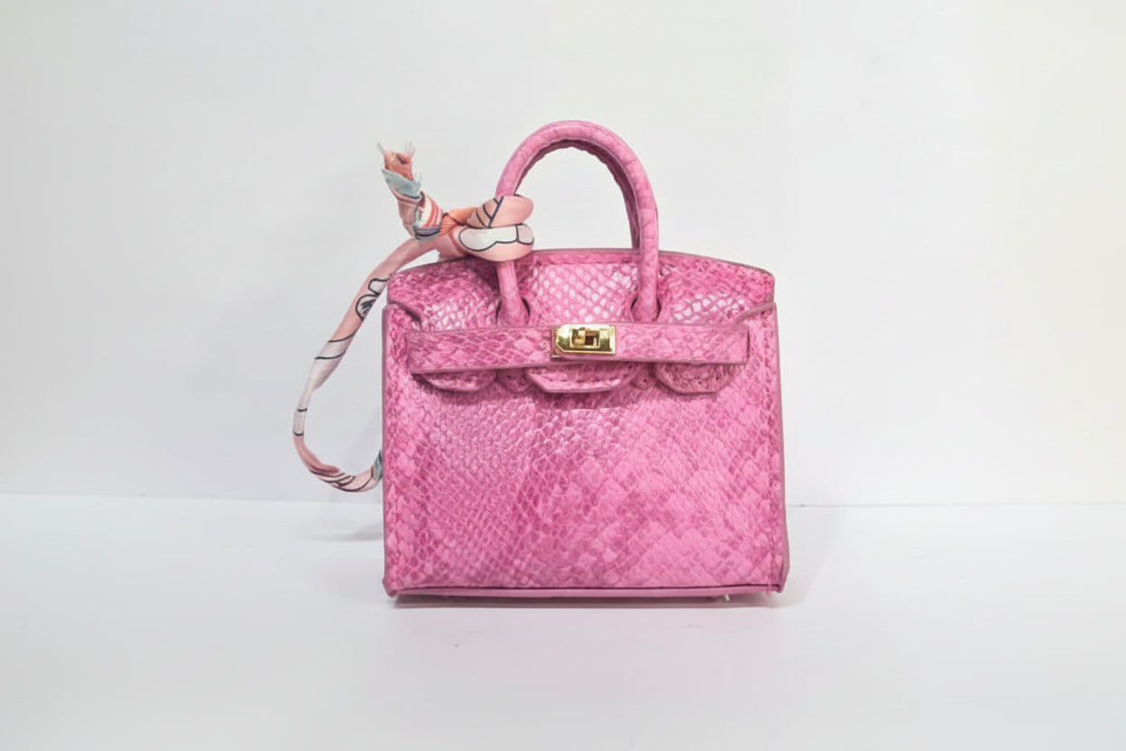 Textured Luxury Mini Top-Handle Handbag