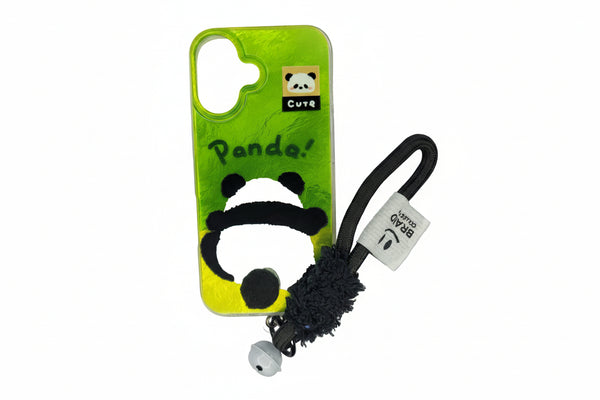 Cute Animal Cartoon Phone IPhone 16 Case with Soft Wrist Strap