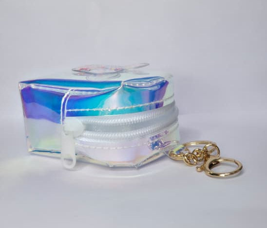Transparent Mini Zip Pouch with Decorative Detail