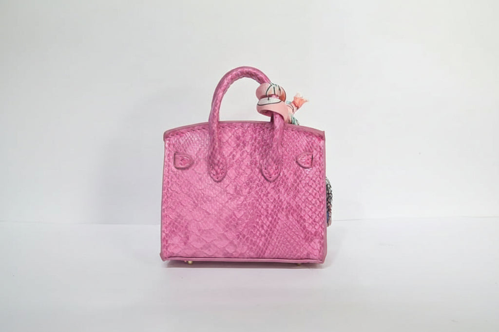Textured Luxury Mini Top-Handle Handbag