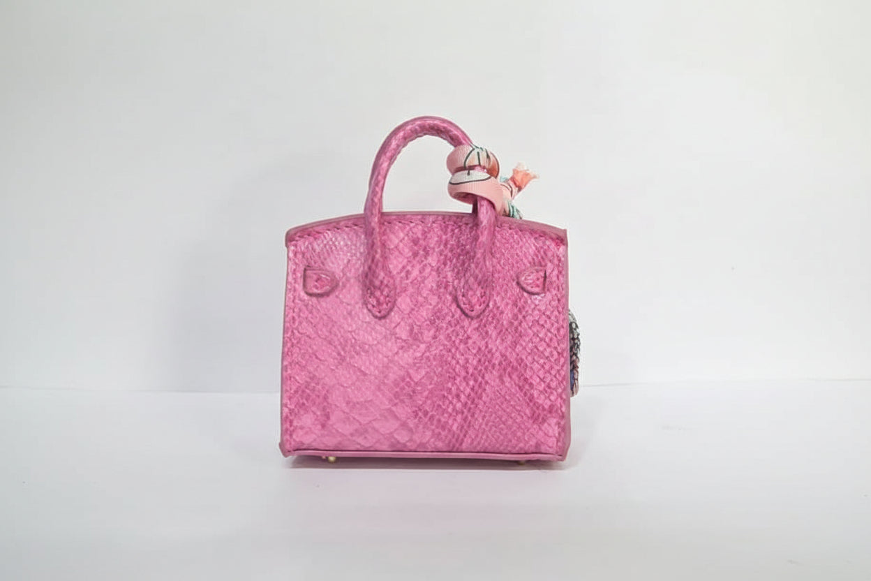 Textured Luxury Mini Top-Handle Handbag