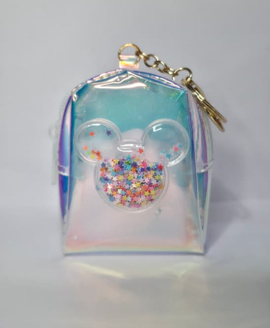 Transparent Mini Zip Pouch with Decorative Detail