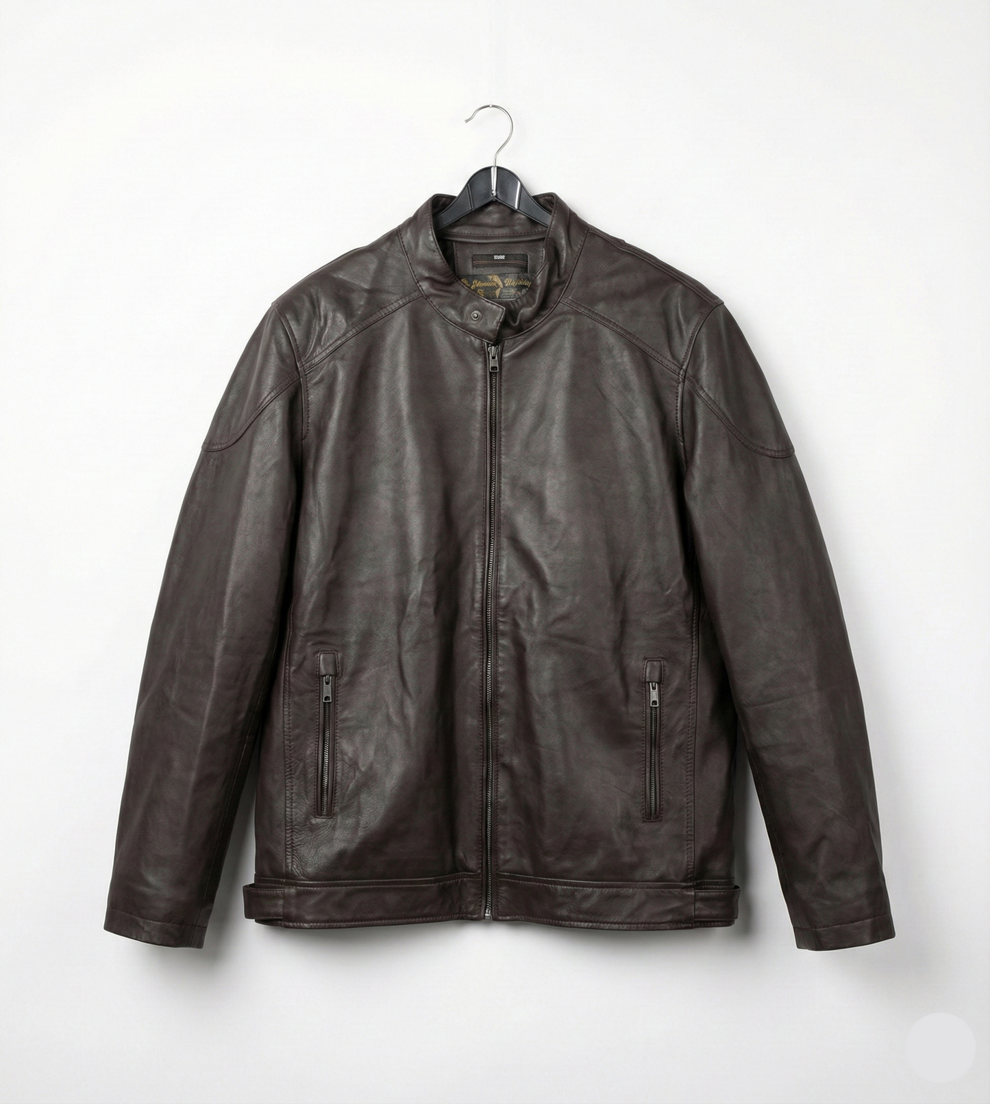 Men’s Classic Brown Leather Jacket – Vintage Finish