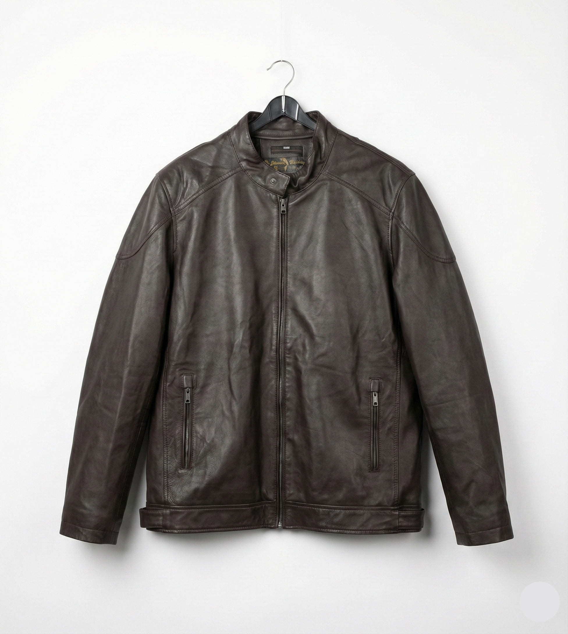 Men’s Classic Brown Leather Jacket – Vintage Finish
