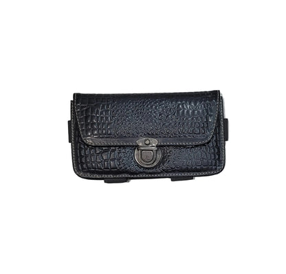 Brown Croc-Embossed Leather Sling Bag