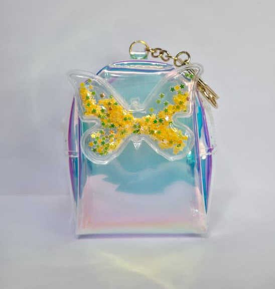 Transparent Mini Zip Pouch with Decorative Detail