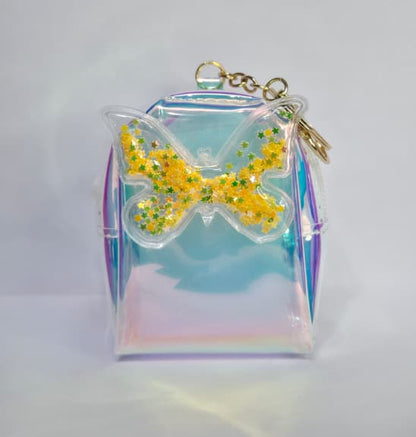 Transparent Mini Zip Pouch with Decorative Detail