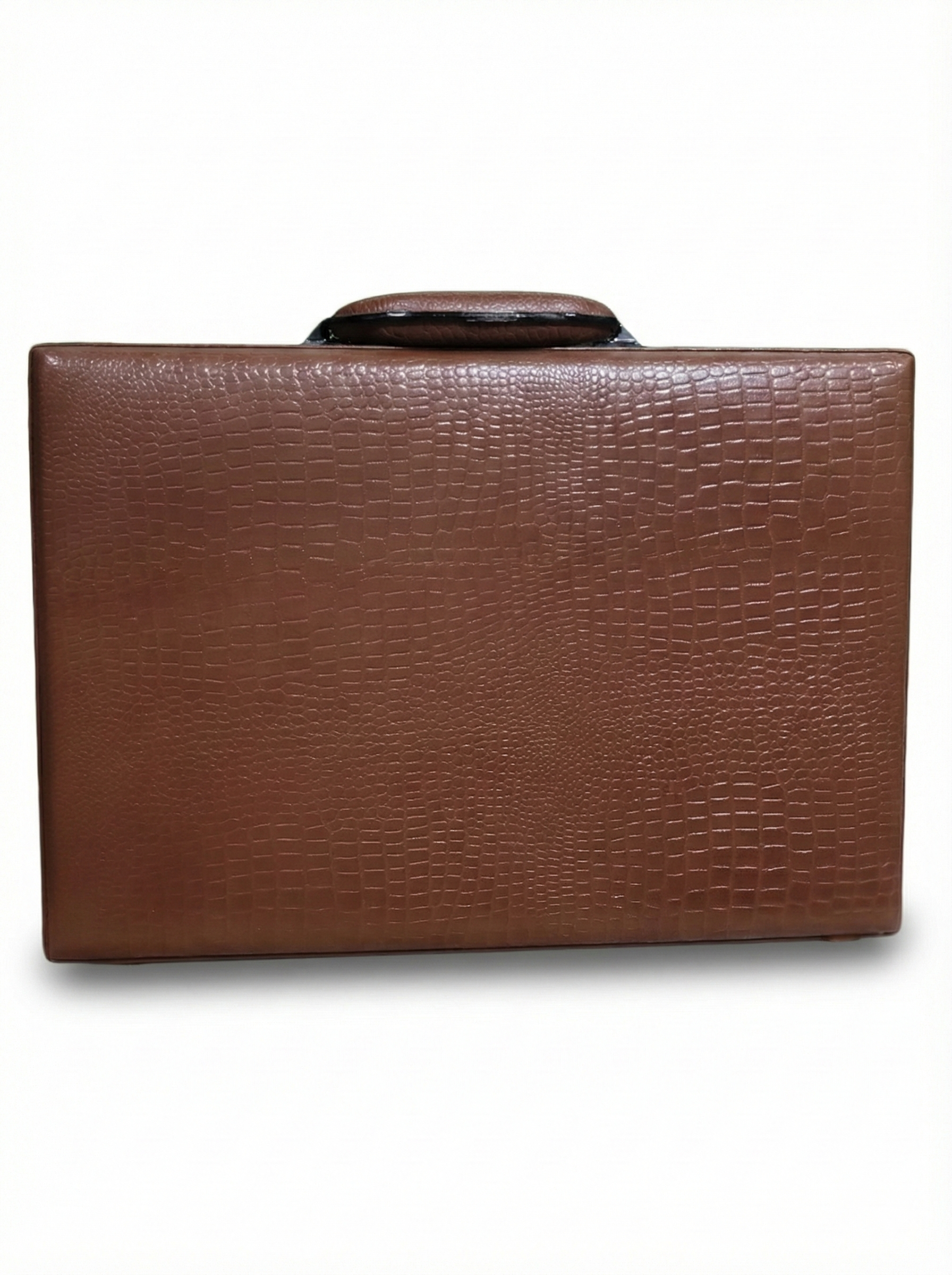 Brown Croc Finish Leather Briefcase