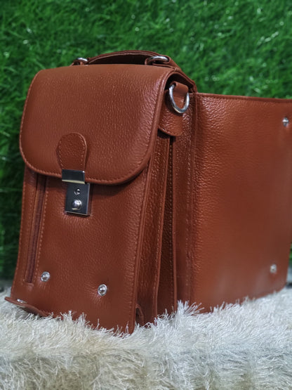 Brown Leather Mini Sling Bag