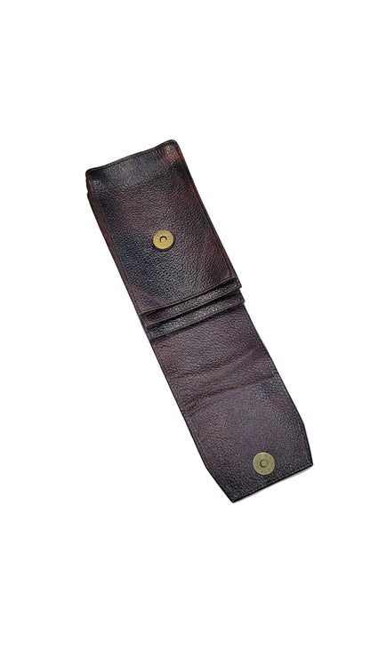 Premium Genuine Leather Magnetic Closure Card & Cash Holder